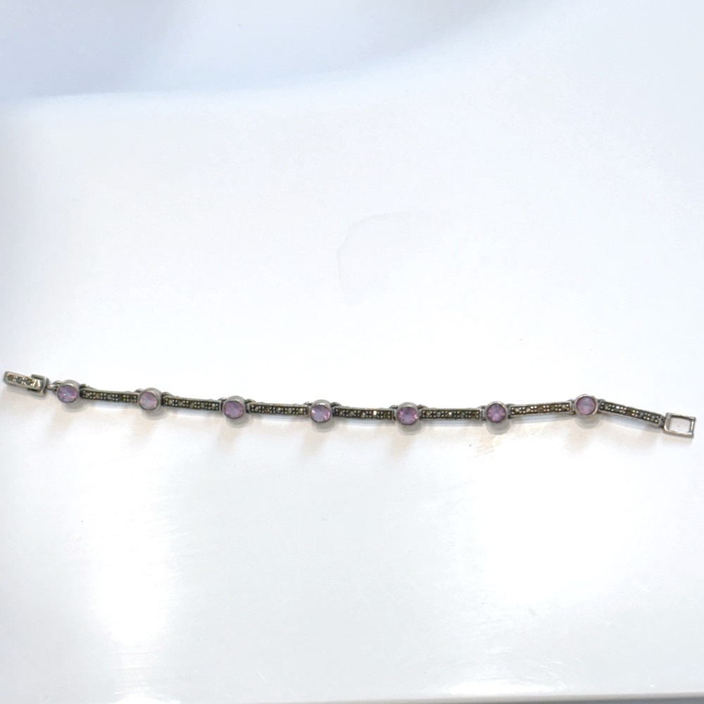 Silver and Amethyst Bracelet